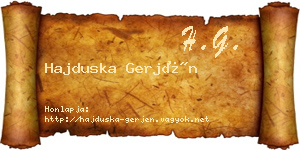 Hajduska Gerjén névjegykártya